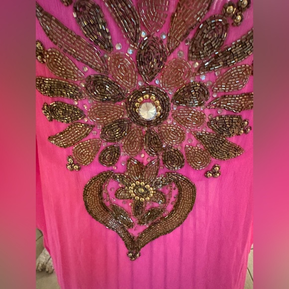 Hand Beaded Kaftan Farasha Maxi Dress NWOT - Picture 6 of 7